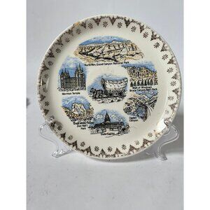 Vintage Utah Souvenir Plate With Grand Canyon & Landmarks